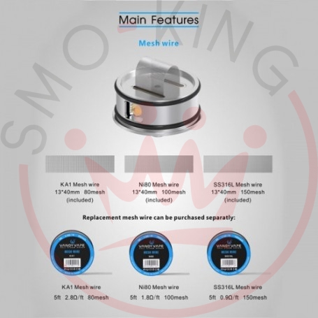 vandy vape mesh wire Authentic Vandy Vape Kanthal A1 Mesh Wire DIY Heating Wire for Mesh RDA /  RTA / RDTA Atomizer - 2.8 ohm / Ft, 5 Feet (80 Mesh) main image 1