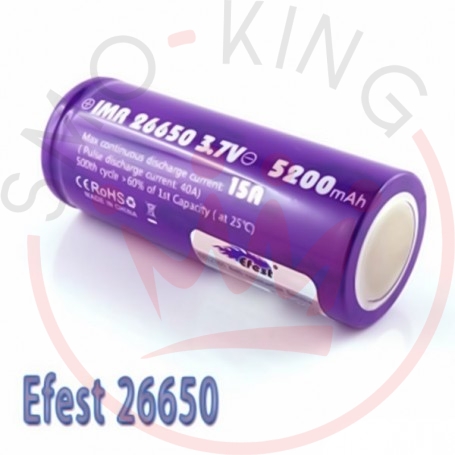 Efest Batteria 26650 5200mah 64a Flat Top