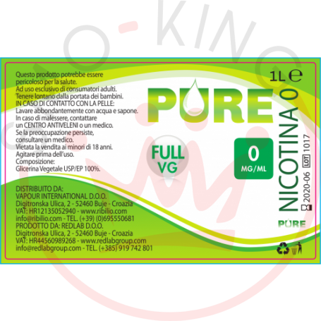 Pure Base Full VG Pure Ribilio 1 L