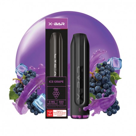 X Bar Ice Grape 500mAh Disposable Cigarette 650 Puff