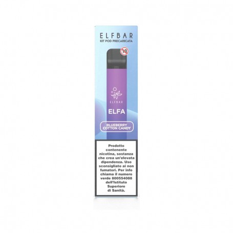 ELFA Kit Batteria Ricaricabile 500mAh + Pod Blueberry Cotton Candy