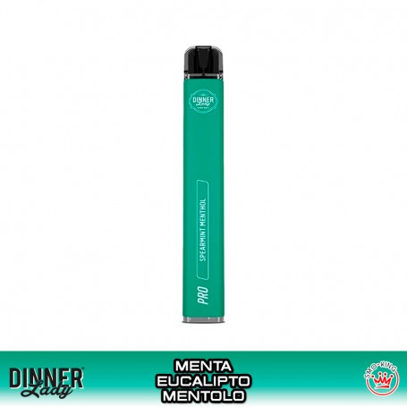SPEARMINT MENTHOL VAPE PEN PRO Sigaretta Usa e Getta 600 Puff DINNER LADY
