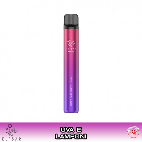 ELFBAR 600V2 GRAPE RASPBERRY Sigaretta Usa e Getta