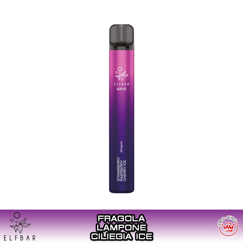 ELFBAR 600V2 STRAWBERRY RASPBERRY CHERRY ICE Disposable Cigarette