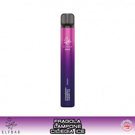 ELFBAR 600V2 STRAWBERRY RASPBERRY CHERRY ICE Disposable Cigarette
