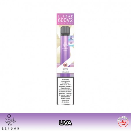 ELFBAR 600V2 GRAPE Sigaretta Usa e Getta