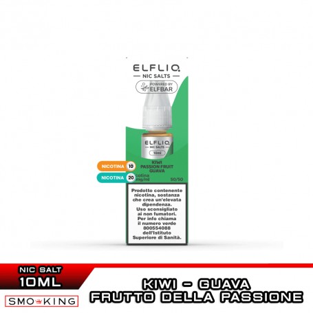 KIWI PASSION FRUIT GUAVA Nicotine Ready Liquid 10 ml Elfliq by ElfBar