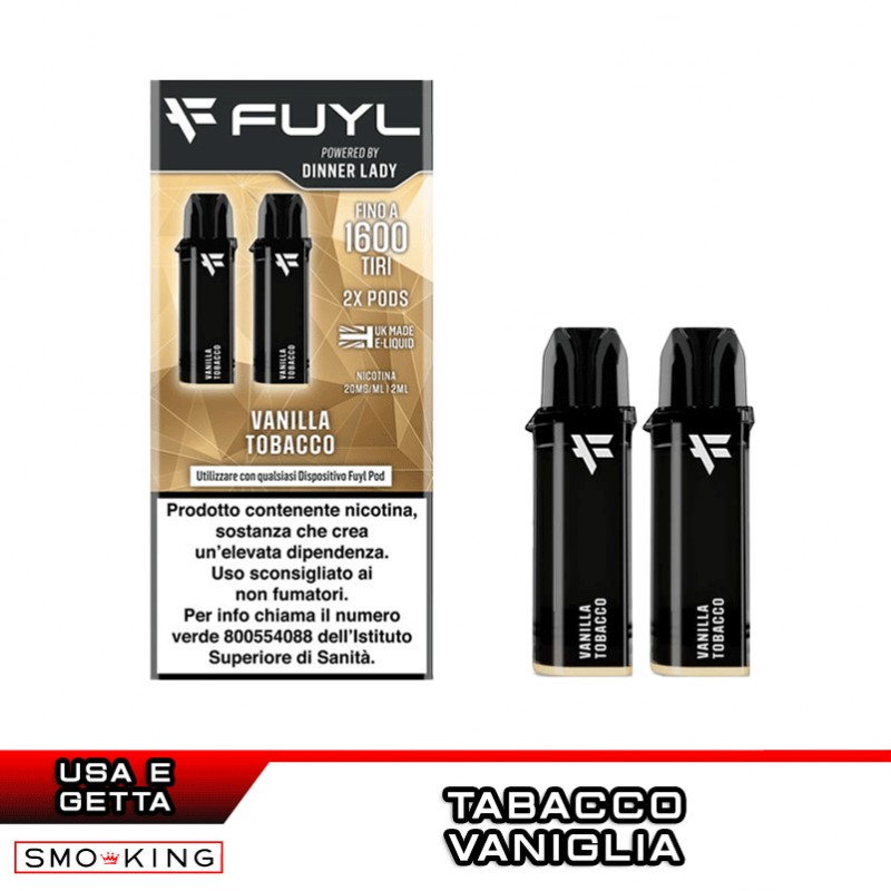 dinner lady vanilla tobacco VANILLA TOBACCO Fuyl Pod Usa e Getta Dinner Lady 2 Pezzi