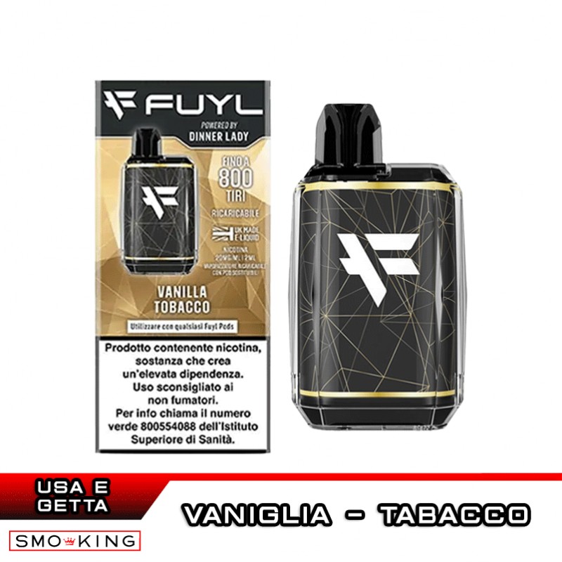 geekvape aegis solo 3 istruzioni FUYL Vape Kit Batteria Ricaricabile 500mAh + Pod VANILLA TOBACCO Dinner Lady