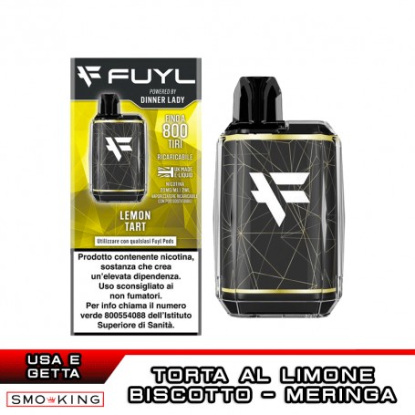 FUYL Vape Kit Rechargeable Battery 500mAh + Pod LEMON TART Dinner Lady
