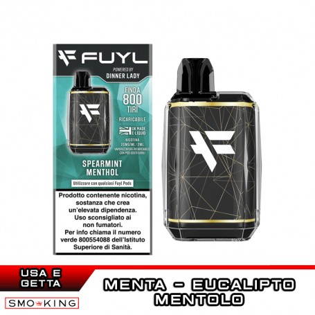 FUYL Vape Kit Batteria Ricaricabile 500mAh + Pod SPEARMINT MENTHOL Dinner Lady