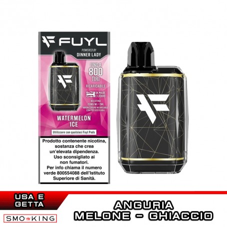 FUYL Vape Kit Batteria Ricaricabile 500mAh + Pod WATERMELON ICE Dinner Lady