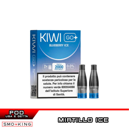 BLUEBERRY ICE KIWI GO PLUS Pod Usa e Getta Kiwi Vapor 2 Pezzi