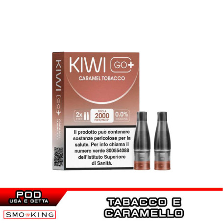 CARAMEL TOBACCO KIWI GO PLUS Pod Usa e Getta Kiwi Vapor 2 Pezzi