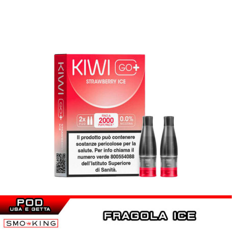 STRAWBERRY ICE KIWI GO PLUS Pod Usa e Getta Kiwi Vapor 2 Pezzi
