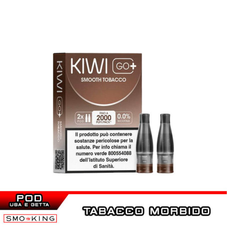 SMOOTH TOBACCO KIWI GO PLUS Pod Usa e Getta Kiwi Vapor 2 Pezzi