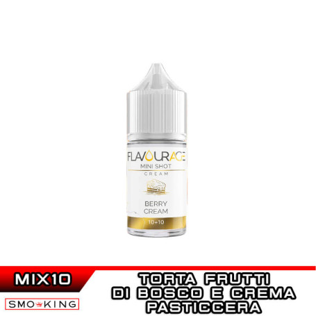 BERRY CREAM Mini Shot 10+10 ml Flavourage Frutti di Bosco Crema pasticcera Torta