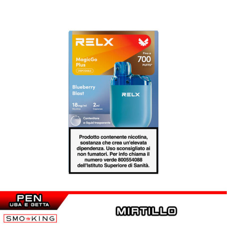 MagicGo Plus BLUEBERRY BLAST Sigaretta Usa e Getta 700 Puff RELX Mirtillo