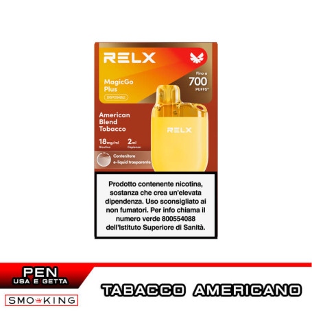 MagicGo Plus AMERICAN BLEND TOBACCO Sigaretta Usa e Getta 700 Puff RELX