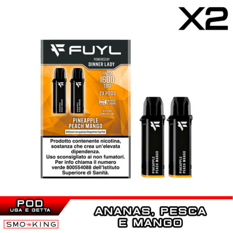 PINEAPPLE PEACH MANGO Fuyl Pod Usa e Getta Dinner Lady 2 Pezzi
