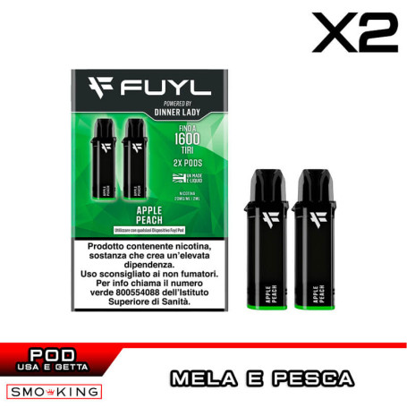 APPLE PEACH Fuyl Disposable Pod Dinner Lady 2 Pieces