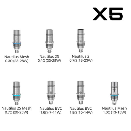 NAUTILUS COIL Replacement Coils ASPIRE 5 Pieces