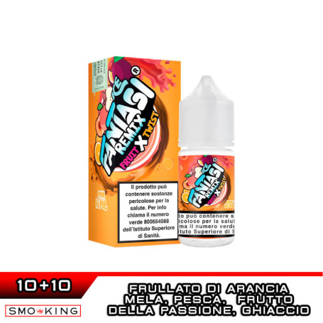 FRUIT X TWIST ICE FANTASI REMIX Mini Shot 10+10 ml Vape Juice Ice Mela Pesca Arancia Frutto della Passione