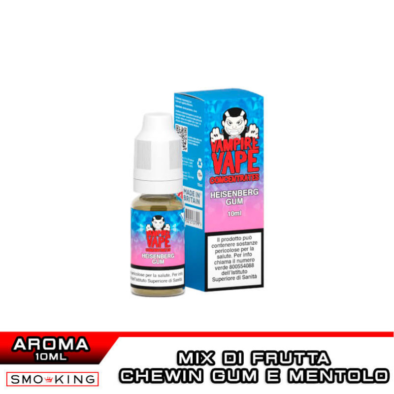 bubblegum by vampire vape Heisenberg GUM Aroma Concentrato 10ml Vampire Vape Frutta Mentolo Bubblegum