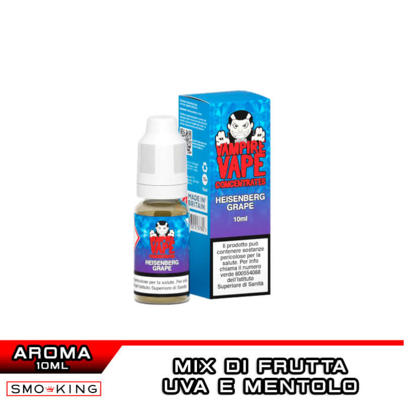 heisenberg grape by vampire vape Heisenberg GRAPE Aroma Concentrato 10ml Vampire Vape Frutta Mentolo Uva