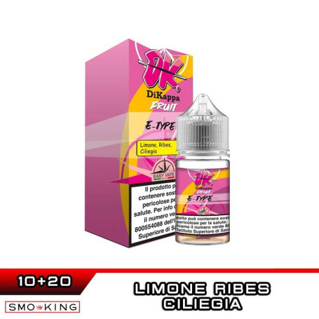 E-TYPE DK Fruit Mini Shot 10+20 ml Easy Vape Limone Ribes Ciliegia