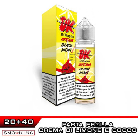 BLACK NIGHT DK Cream Aroma Shot 20+40 ml Easy Vape Pasta Frolla Crema Limone Cocco