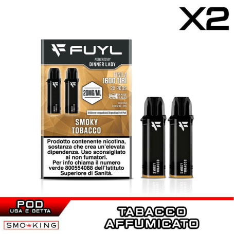 SMOKY TOBACCO Fuyl Pod Usa e Getta Dinner Lady 2 Pezzi Tabacco Affumicato