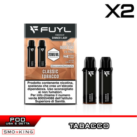 CLASSIC TOBACCO Fuyl Pod Usa e Getta Dinner Lady 2 Pezzi Tabacco