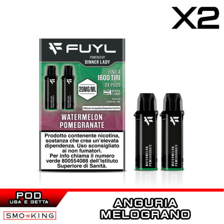 WATERMELON POMEGRANATE Fuyl Disposable Pod Dinner Lady 2 Pieces