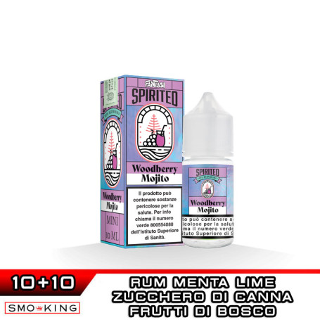 WOODBERRY MOJITO Spirited Mini Shot 10+10 ml Fantasi Vape Rum Menta Lime Frutti di Bosco Zucchero