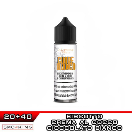 CUORE BIANCO Aroma Shot 20 ml GOLDWAVE Biscotto Cioccolato Crema al Cocco