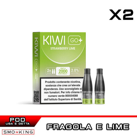 STRAWBERRY LIME KIWI GO PLUS Pod Usa e Getta Kiwi Vapor 2 Pezzi