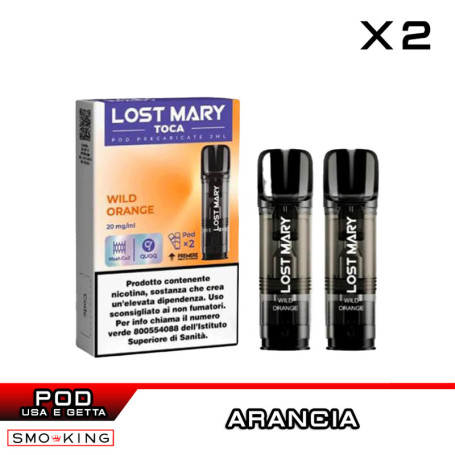 Wild Orange Lost Mary TOCA AIR Pod Usa e Getta Elfbar 2 Pezzi Arancia
