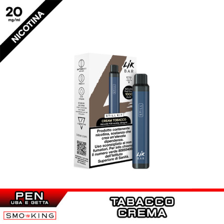 LIK BAR STILL Kit Batteria Ricaricabile 400mAh + Pod CREAM TOBACCO Suprem-e