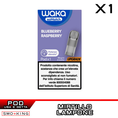 BLUEBERRY RASPBERRY WAKA SoMatch Mini Pod Usa e Getta 2 ml RELX 1 Pezzo