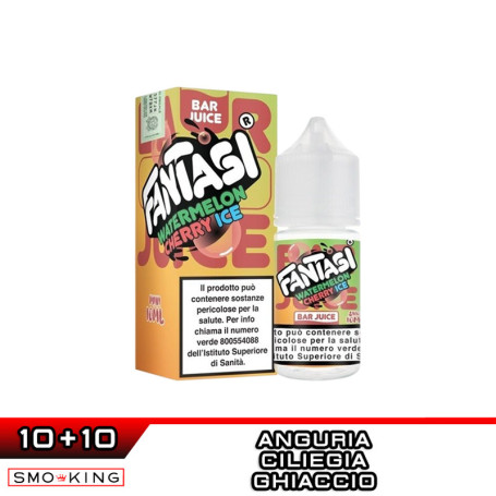WATERMELON CHERRY ICE Bar Juice Mini Shot 10+10 ml Fantasi Vape Anguria Ciliegia Ice