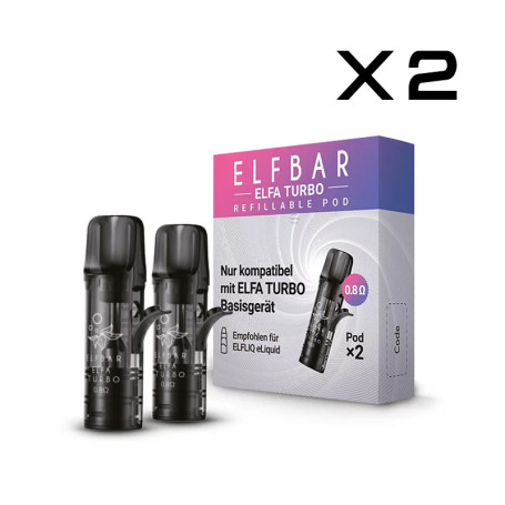ELFA TURBO Open POD Refillable Elfbar 2 Pieces