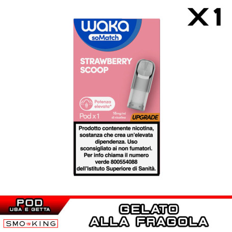 STRAWBERRY SCOOP WAKA SoMatch Mini Pod Usa e Getta 2 ml RELX 1 Pezzo
