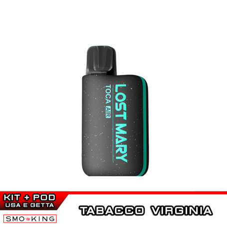 Lost Mary TOCA AIR Kit Batteria Ricaricabile 750mAh + Pod VIRGINIA TOBACCO Elfbar