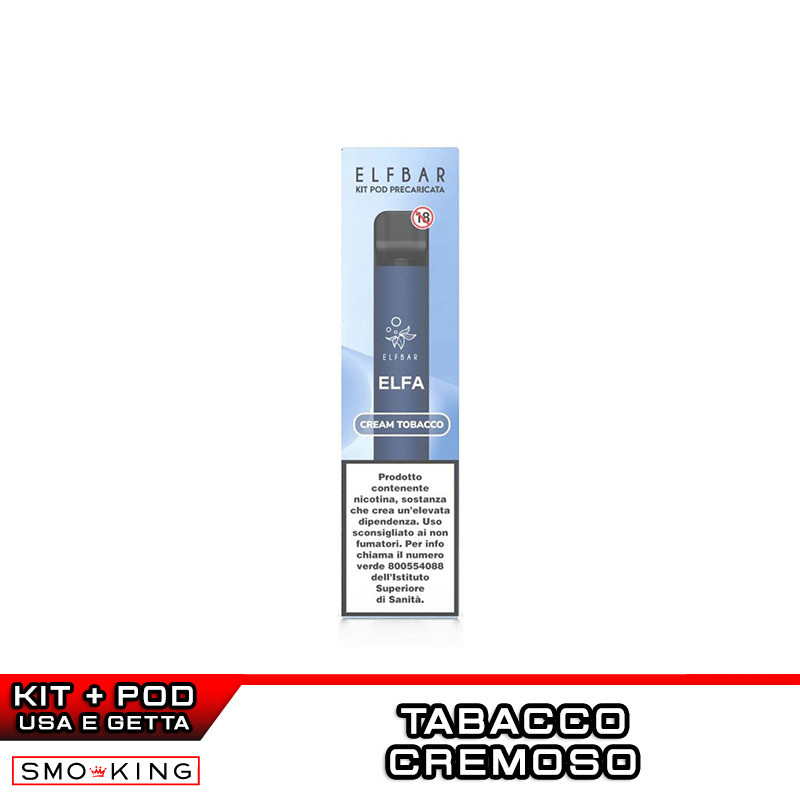 ELFA Rechargeable Battery 500mAh + Pod Cream Tobacco Elfbar