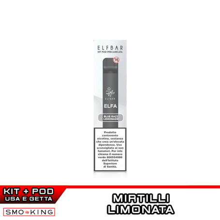 ELFA Rechargeable Battery 500mAh + Pod Blue Razz Lemonade Elfbar