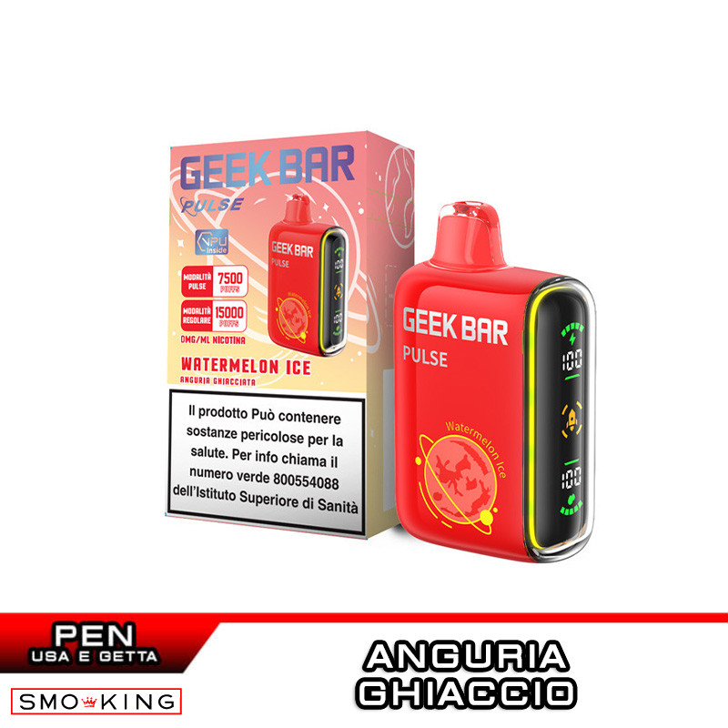 geek bar pulse italia Geekbar Pulse 650mAh WATERMELON ICE Sigaretta Usa e Getta
