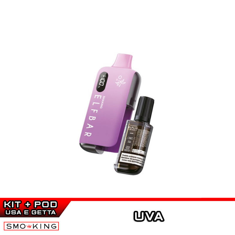 elfbar nachfüll pod läuft aus Shaking EB6000 Kit Rechargeable Battery 650mAh + eLiquid 10ml GRAPE Elfbar