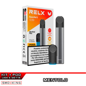 RELX ESSENTIAL 2 Starter Kit 350mAh (GREY) + Pod MENTHOL PLUS RELX ESSENTIAL 2 Starter Kit 350mAh (GREY) + Pod MENTHOL PLUS