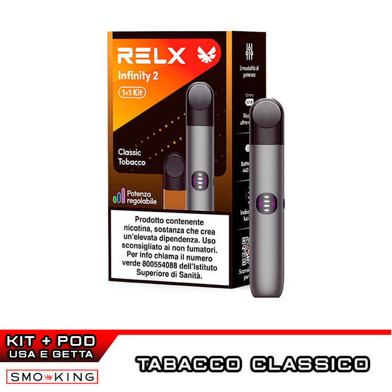relx infinity pods usa RELX INFINITY 2 Rechargeable Kit 440mAh (DARK ASTEROID) + CLASSIC TOBACCO  Pod
